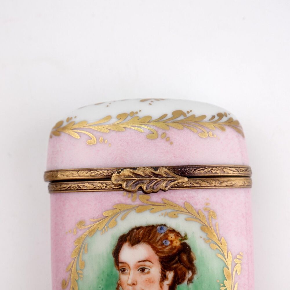 Limoges France Peint Main Lady Portrait Artist Signed Trinket Box RARE - Picture 6 of 16